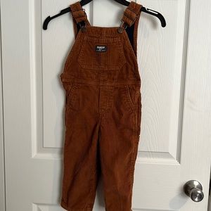 Used OSHKOSH B’GOSH CORDUROYED BROWN  OVERALLS  2T